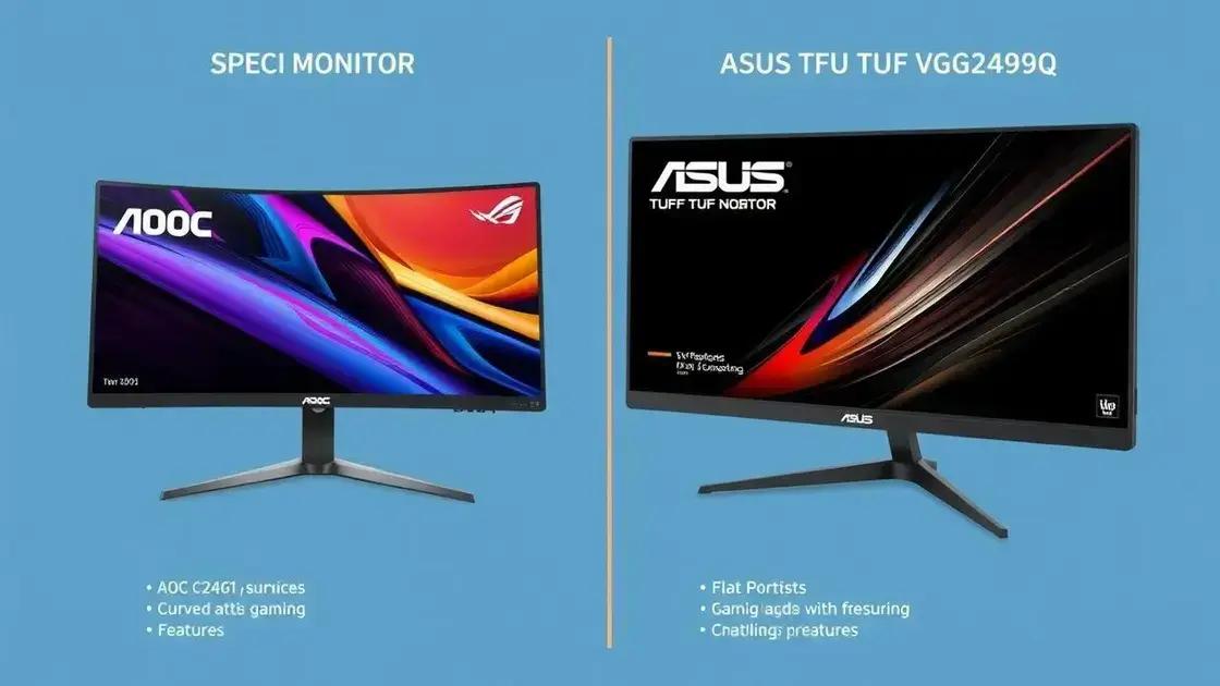 especificações técnicas comparativas