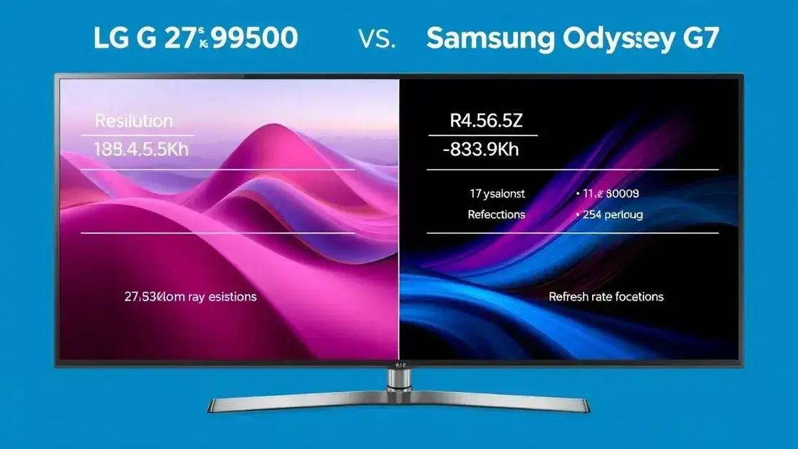 comparação de desempenho entre LG 27GP950 e Samsung Odyssey G7