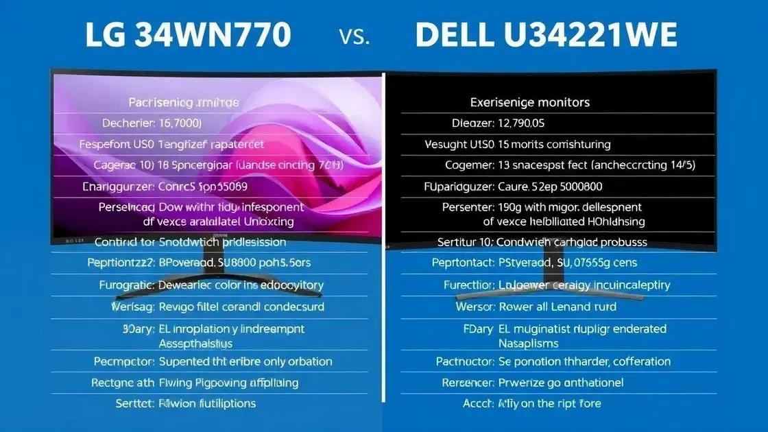 Comparativo de especificações técnicas