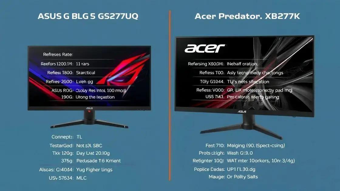 Características técnicas comparativas