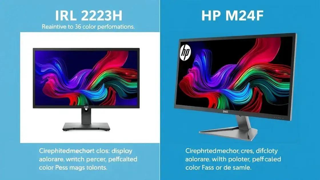 Desempenho de cores e especificações de cada modelo