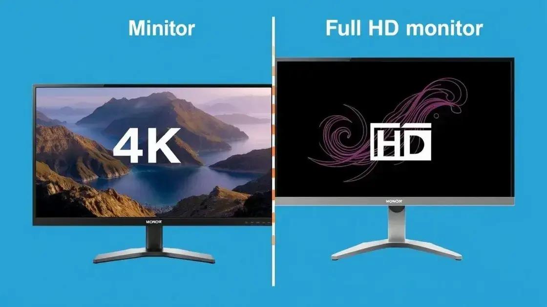 Comparação entre monitores 4K e Full HD
