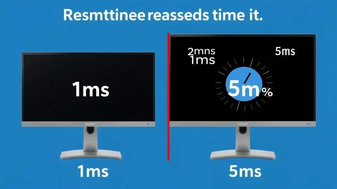 Comparação entre taxas de resposta de 1ms e outras