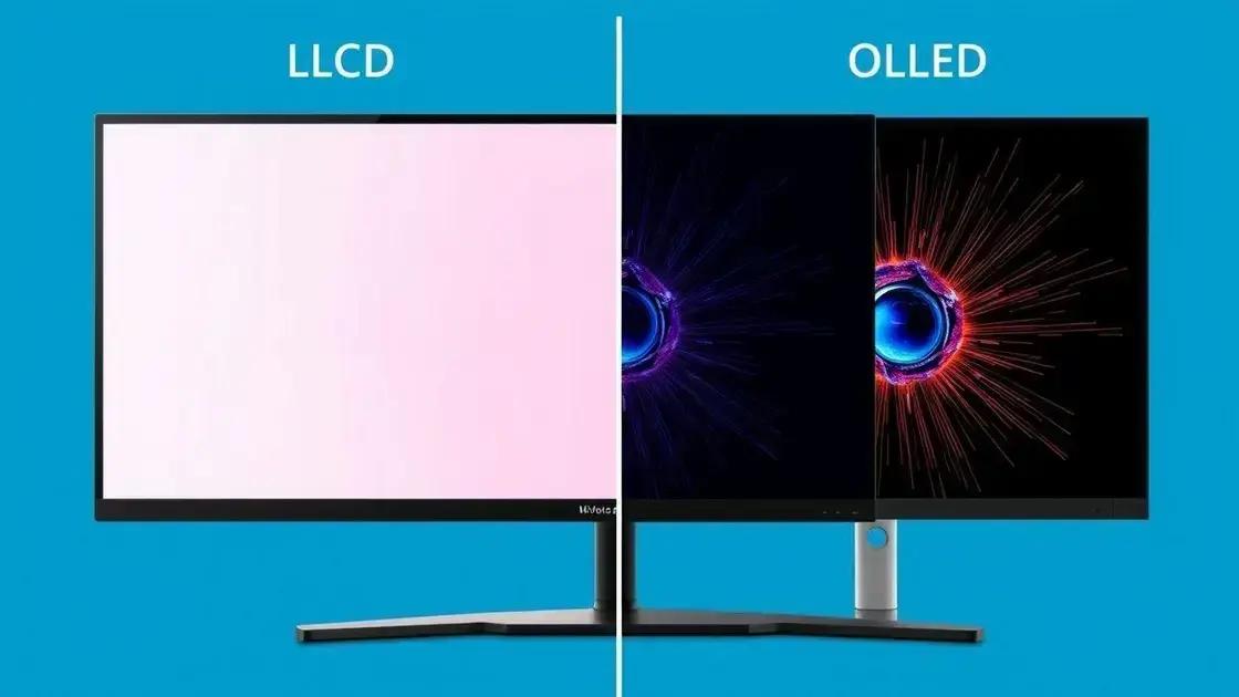 Comparação de brilho nits entre diferentes tipos de monitores