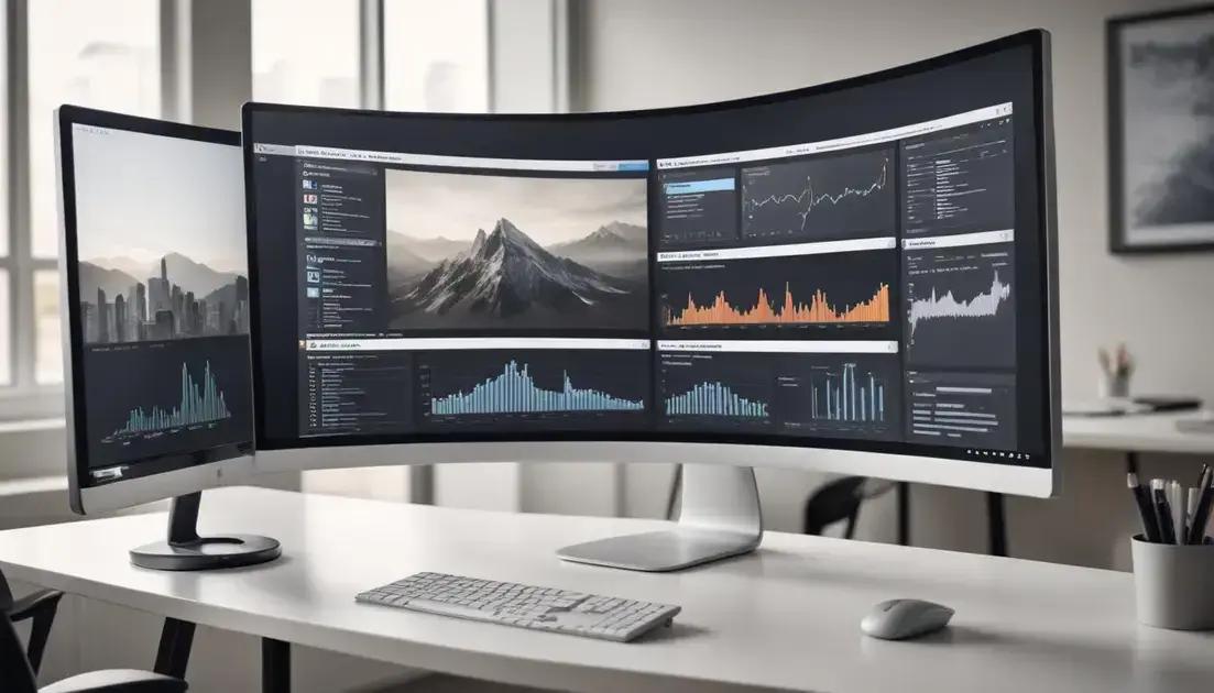 Benefícios do monitor curvo para produtividade